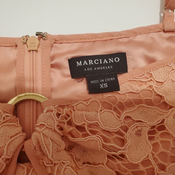 ♡  GUESS Marciano Pink Lace Open Shoulder Short-Sleeve Peplum Top - Size XS, 0 ♡ - Picture 9 of 10